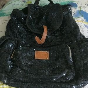 Black pink backpack